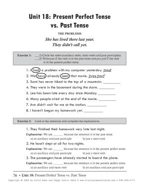 present perfect vs past simple exercises pdf