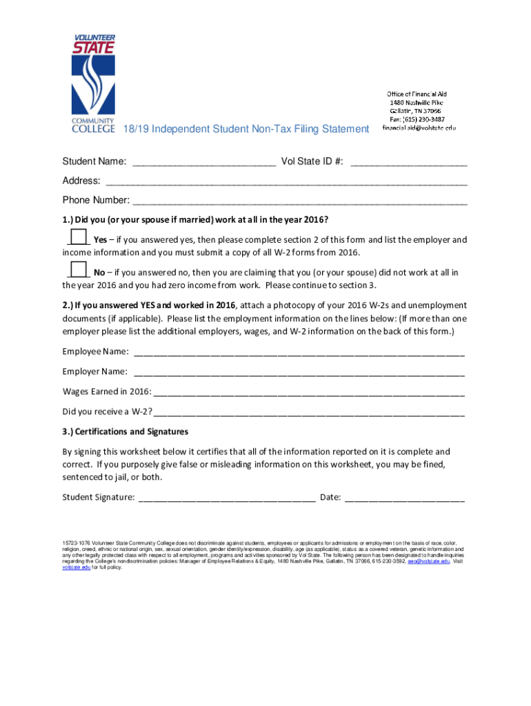 fillable-online-independent-non-tax-filing-statement-verification-fax
