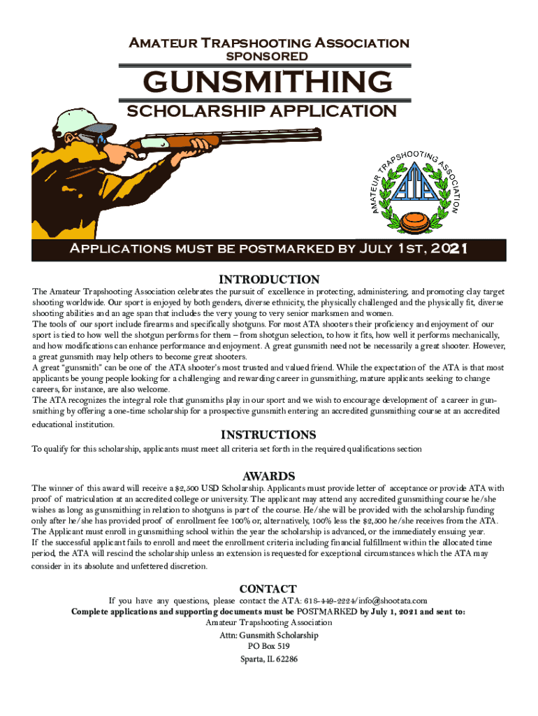 Fillable Online AIM Scholarship Program Trap and Field Magazine Fax