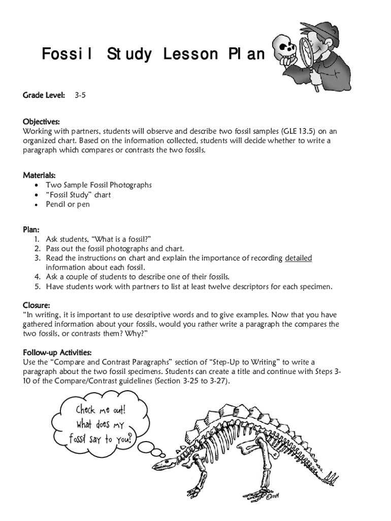 Fillable Online Fossil Record Lesson Plan Legends of Learning Fax