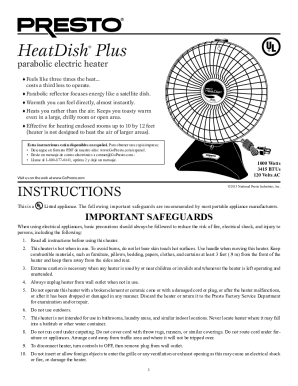 Fillable Online Presto Heat Dish Heater In-Depth REVIEW - Home Caprice