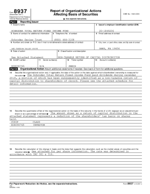 Fillable Online Form 8937 (Rev. December 2017) - Schroders Fax Email ...