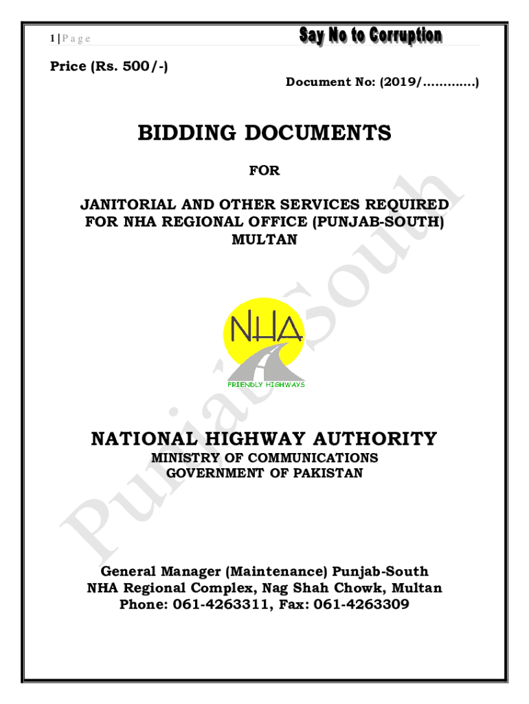 Fillable Online BiddingDocumentsforJanitorialandOtherrequired