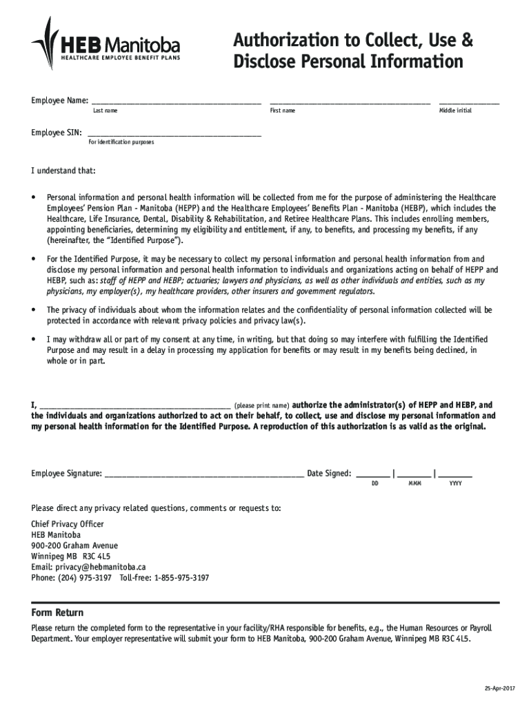 Fillable Online Employee Master Data Change FormHealth Careers Manitoba