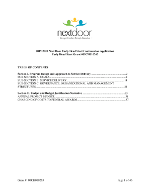 Grant Application to Continue a Head Start or ... - Grants.gov