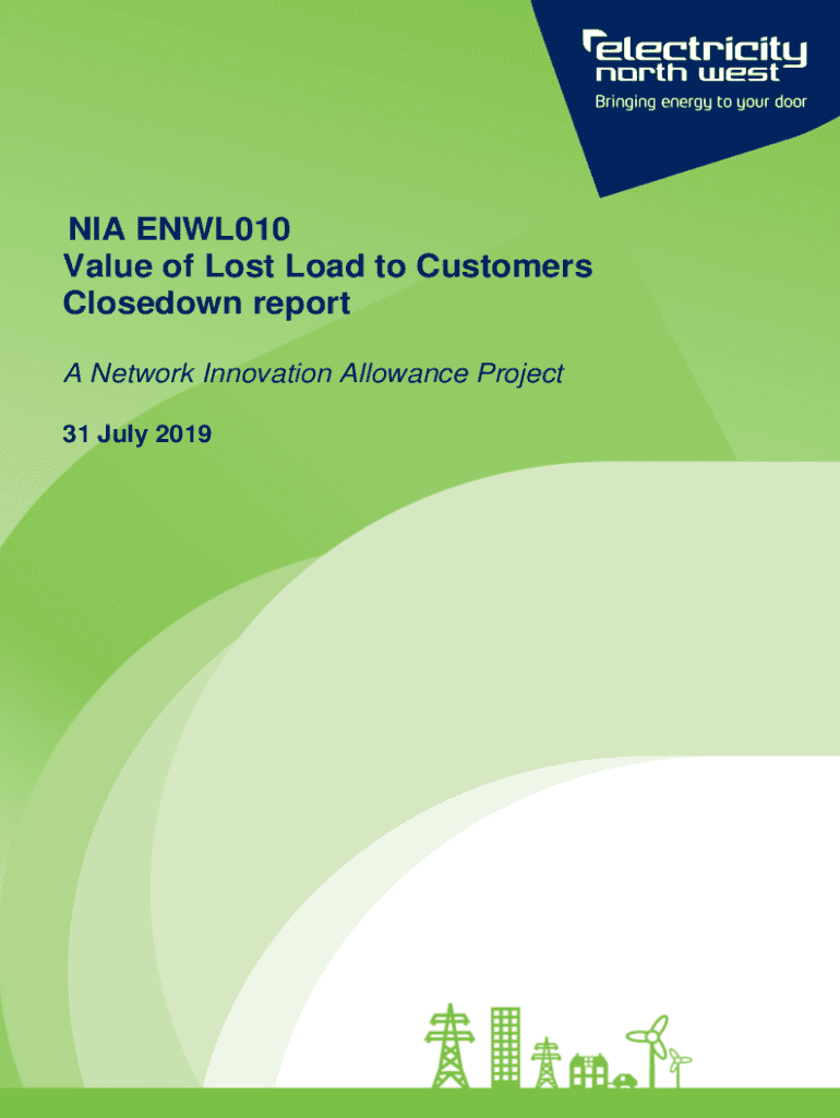 Fillable online value of lost load to customers electricity north