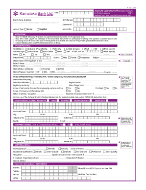 Account Opening Form (Deposit Account)