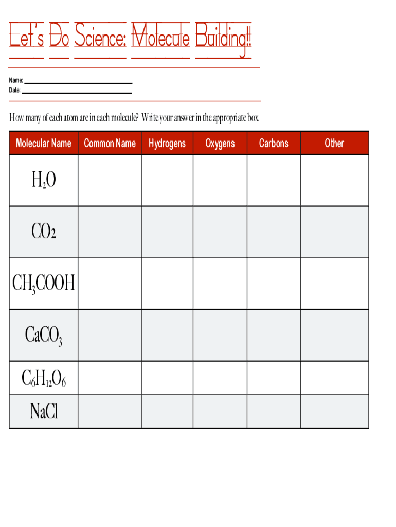 Fillable Online Molecule Building Simulation Worksheet Answer Key Fax