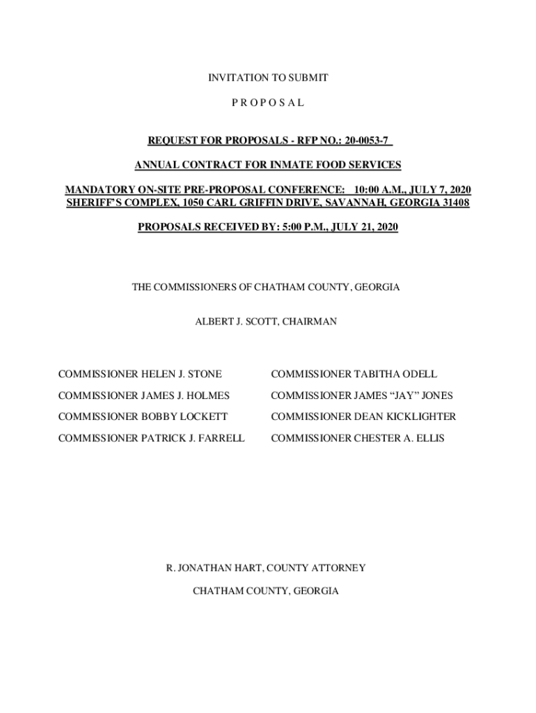 Fillable Online request for proposals food service for the sherburne county jail Fax Email