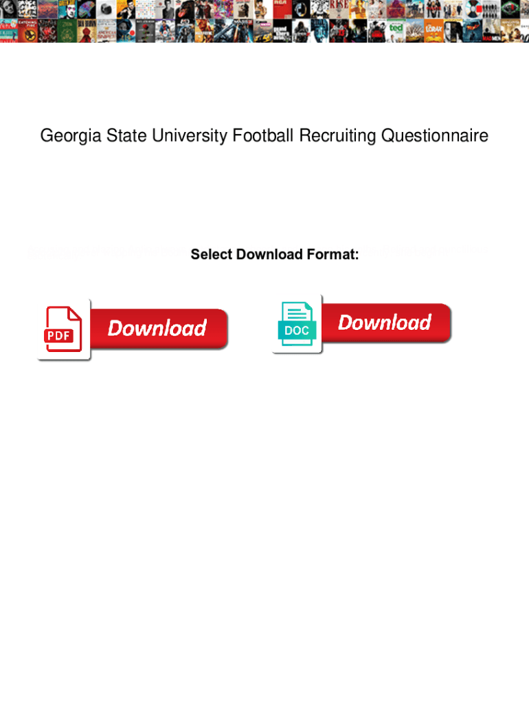 Fillable Online State University Football Recruiting Questionnaire. State
