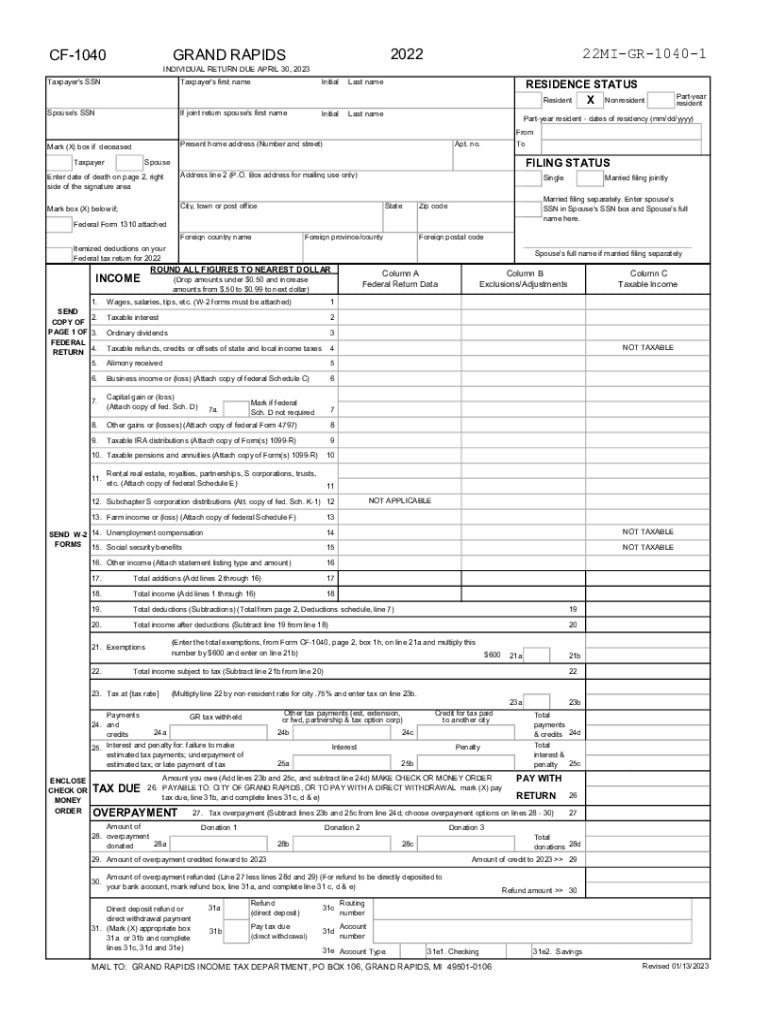 grand rapids tax return Preview on Page 1