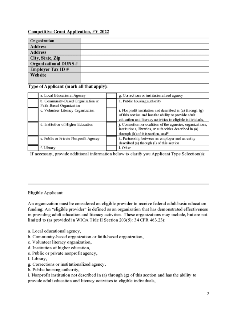 Fillable Online Request for Funding Proposal (RFP) Application (Section ...