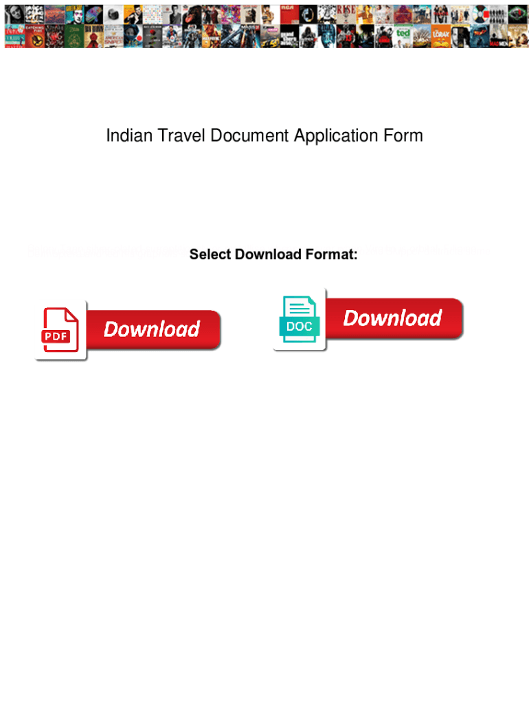 Fillable Online Indian Travel Document Application Form. Indian Travel