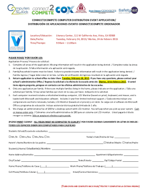 Fillable Online connect2compete computer distribution event application ...