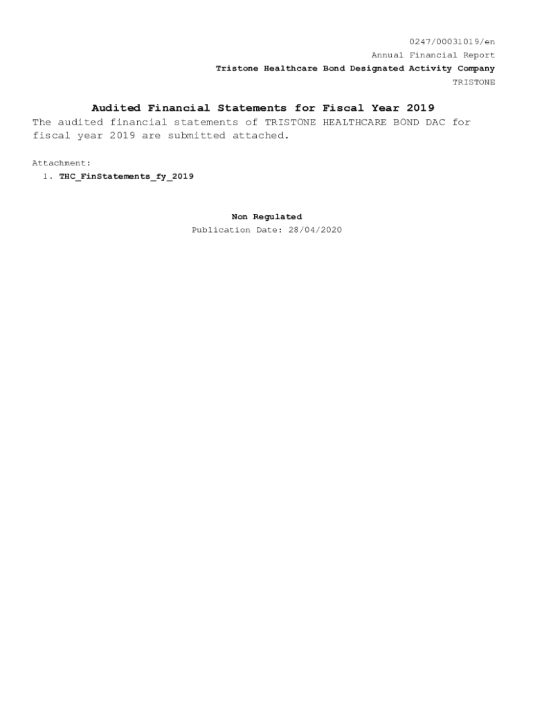 Fillable Online Tristone Healthcare Bond Designated Activity Company Fax Email Print pdfFiller