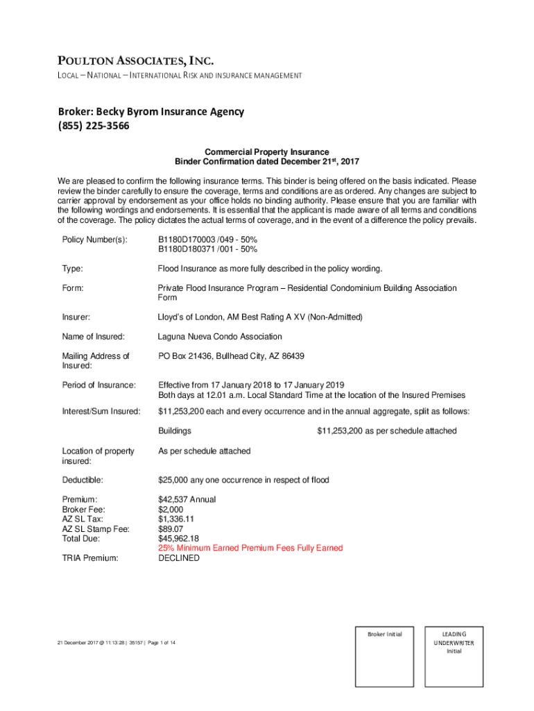 Fillable Online All You Need to Know About Insurance Binders Fax Email Print pdfFiller