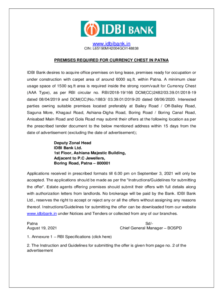 Fillable Online Bandhan Bank opens its first currency chest in Patna's