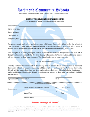 Fillable Online Early Childhood Learning Center - Richmond Community