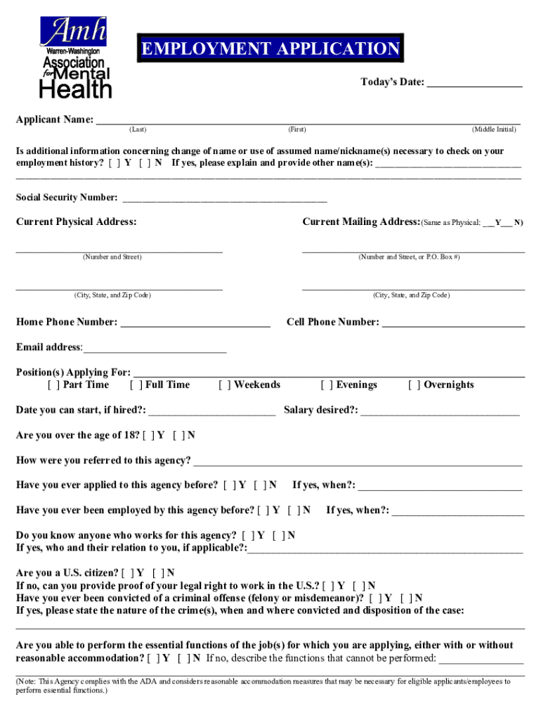 Fillable Online What does 'employer name' mean on a job application