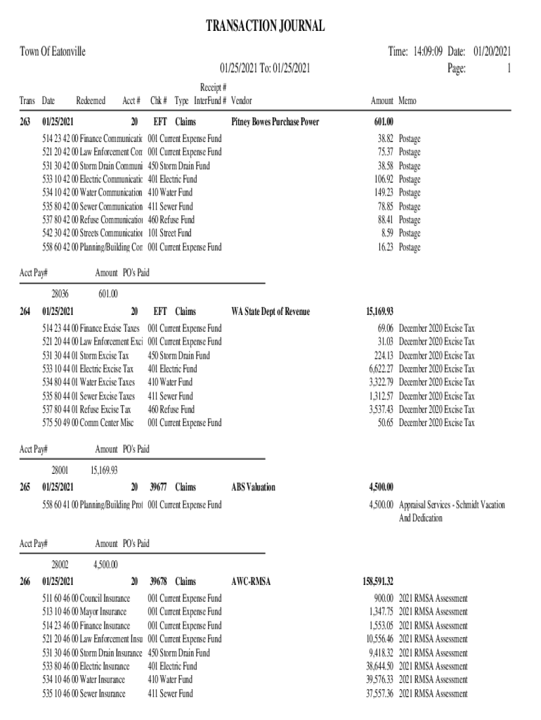 Fillable Online Town Of Eatonville Fax Email Print pdfFiller