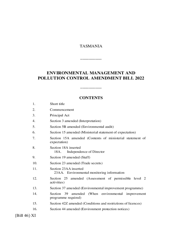 Fillable Online Environmental Management and Pollution Control Bill