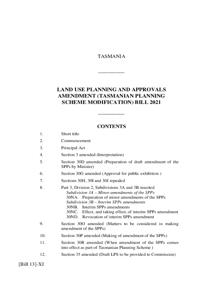 Fillable Online land Use Planning and Approvals Amendment (Tasmanian