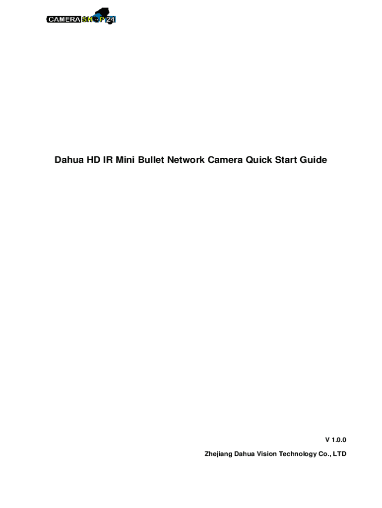 Fillable Online Quick start guide 4K bullet camera Fax Email Print