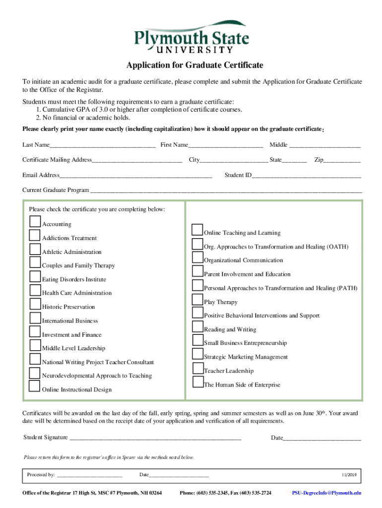 Fillable Online Application for Degree/Certificate Washburn University Fax Email Print pdfFiller