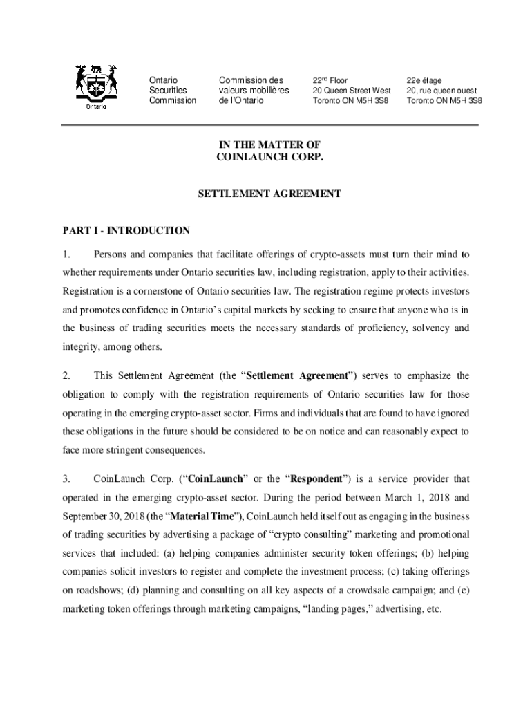 Fillable Online SETTLEMENT AGREEMENT. SETTLEMENT AGREEMENT Fax Email ...