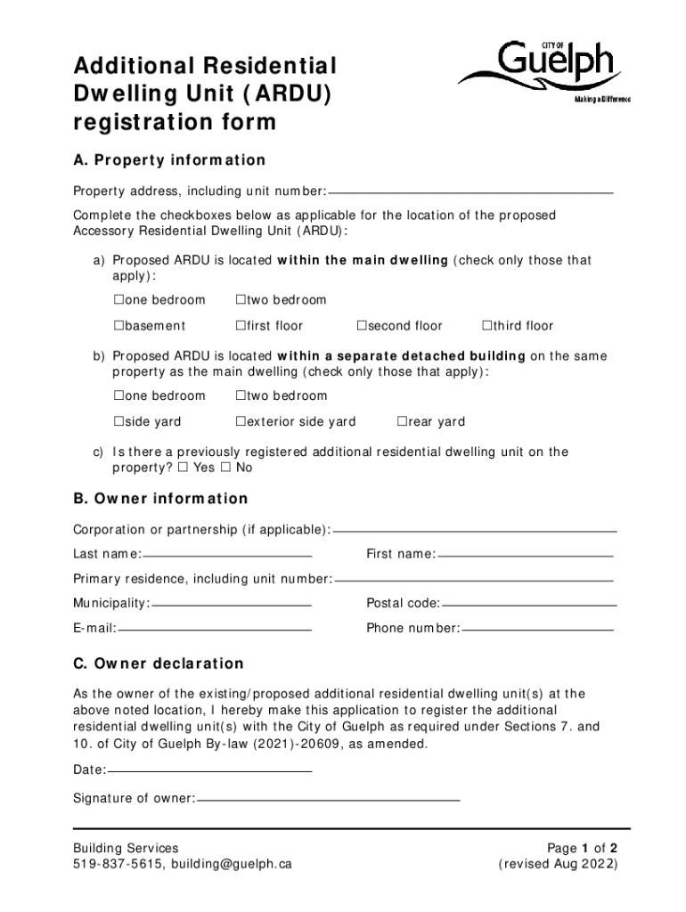 Fillable Online Guide to Create an ARU and Registration Form Fax Email