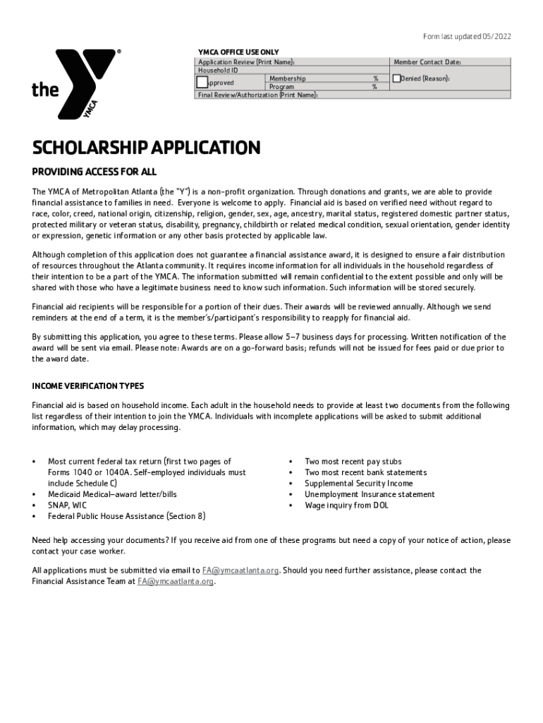 Membership Application 2-15 - YMCA of the Inland Northwest Preview on Page 1