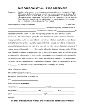 2016 4-H CERTIFICATE OF HORSE OWNERSHIP FORM