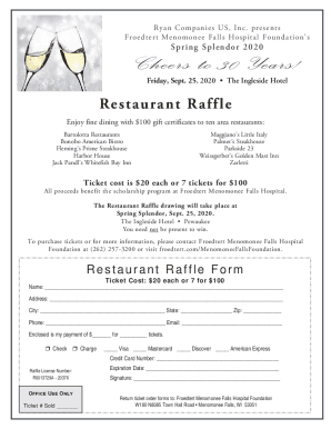 Fillable Online Spring Splendor Restaurant Raffle Form Fax Email Print ...