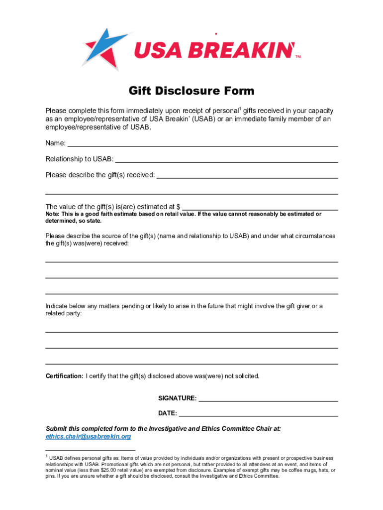 Fillable Online Free fillable GiftDisclosureForm Layout 1 PDF form