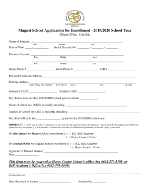 Fillable Online MAGNET SCHOOL PROCEDURES AND APPLICATION Fax Email ...