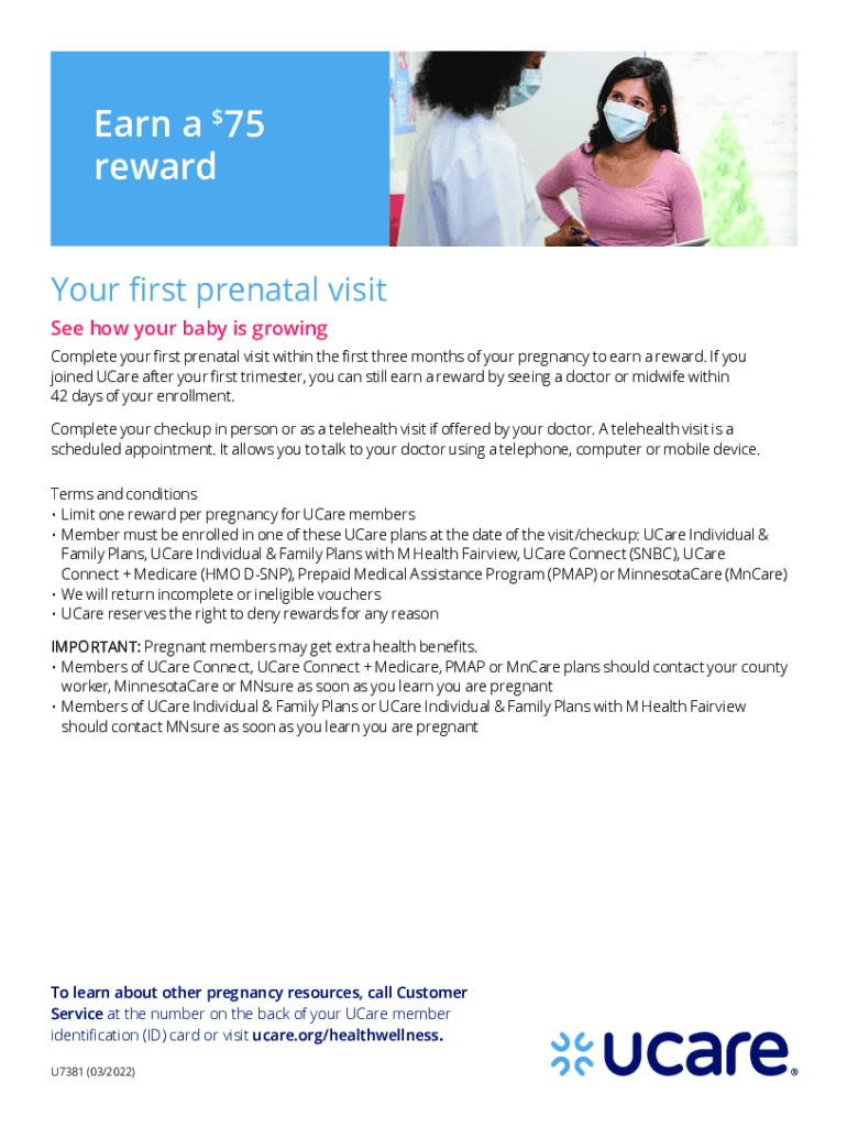 Fillable Online Earn a 75 gift card Your first prenatal visit