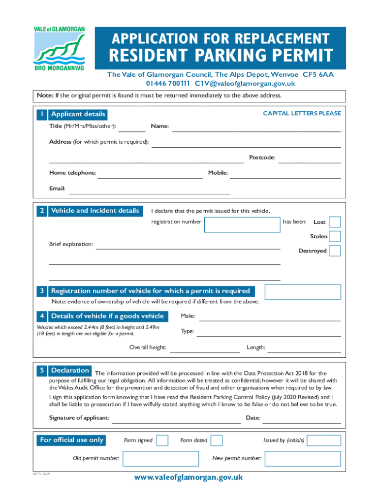 Fillable Online Planning Application Details for Vale of