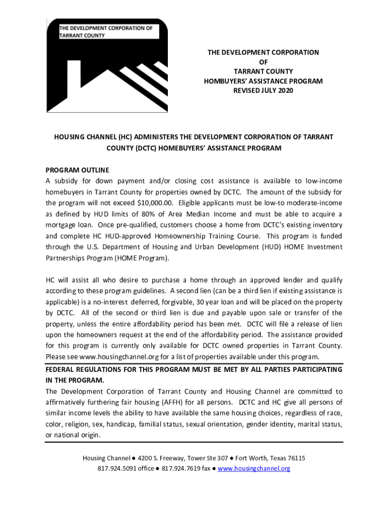 Fillable Online Homebuyer Assistance Program (HAP) the City of Fort