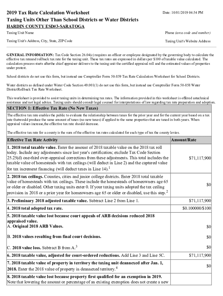Fillable Online Property Tax Calculations and Prorations Math Worksheet