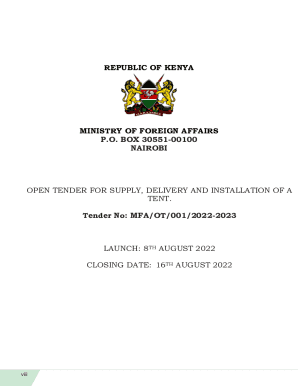 Tender Document For the Su - Kenya Medical Supplies Authority