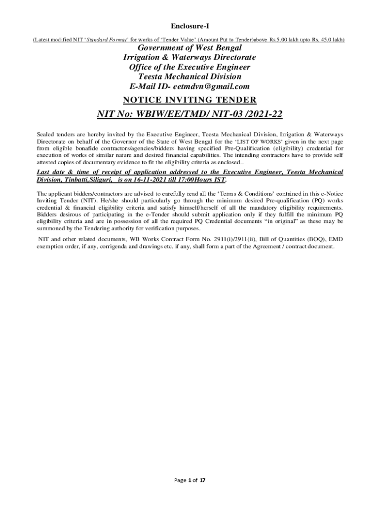 Fillable Online wbiwd gov (Latest modified NIT Standard Format for