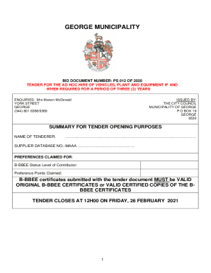 Fillable Online TENDER DOCUMENT TENDER NO R/08/18-19 TENDER ... Fax ...