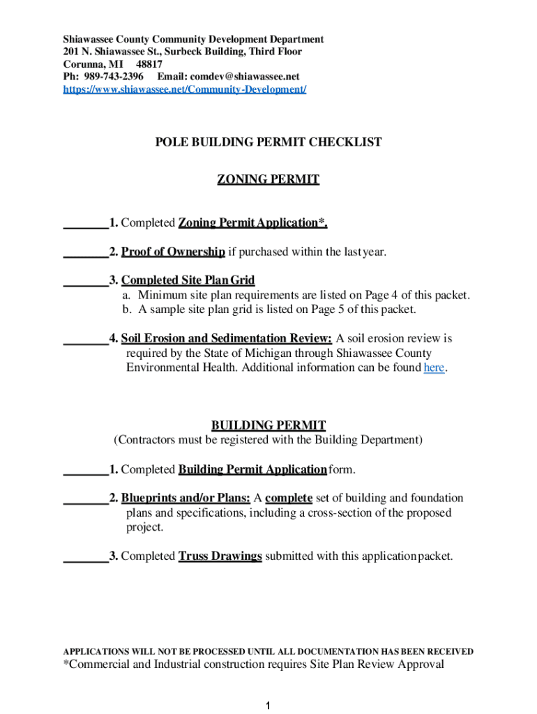 Fillable Online Application for a Zoning Permit Shiawassee County Fax Email Print pdfFiller