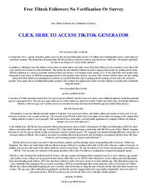 Free Tiktok Followers No Verification Or Survey