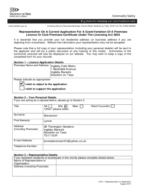 Application to transfer premises licence from Stockton-on ...