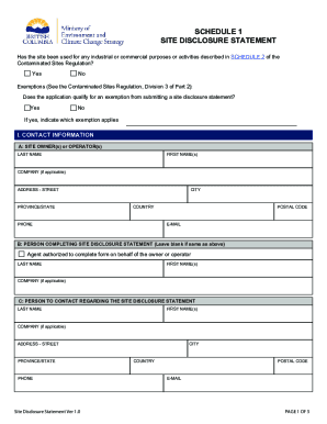 Contaminated Site Disclosure Statement Information Bulletin