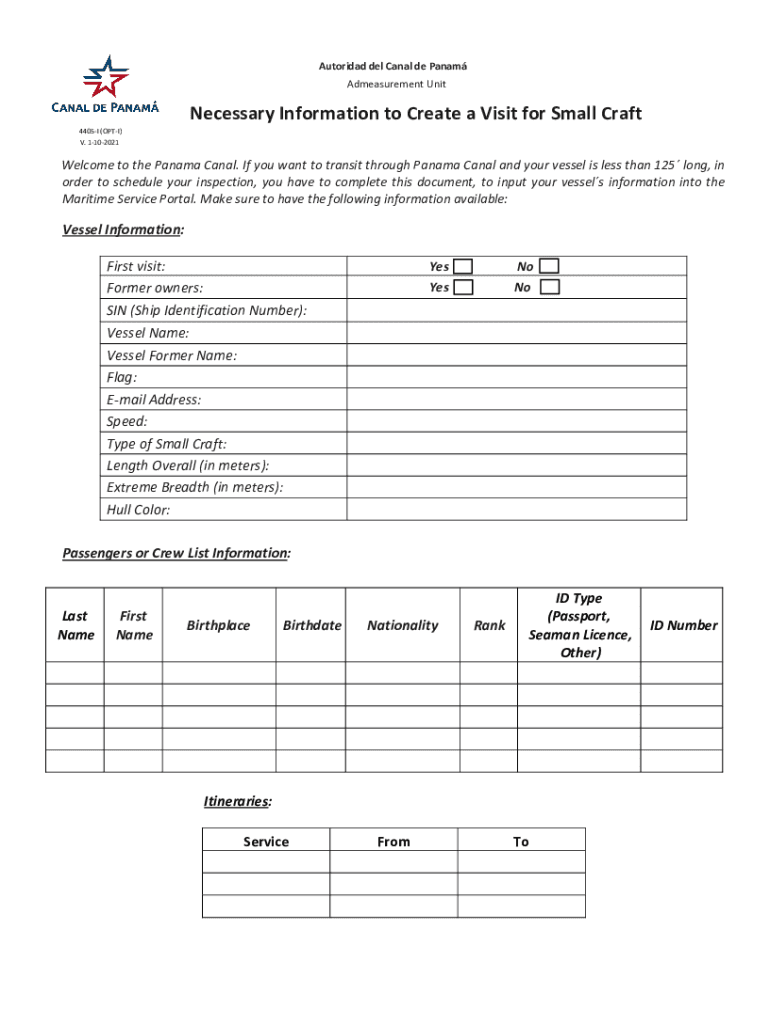 Customer Forms - Autoridad del Canal de Panam Preview on Page 1