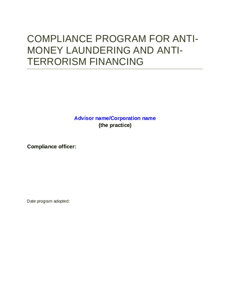 Guidelines on the role of AML/CFT compliance officers Doc Template ...