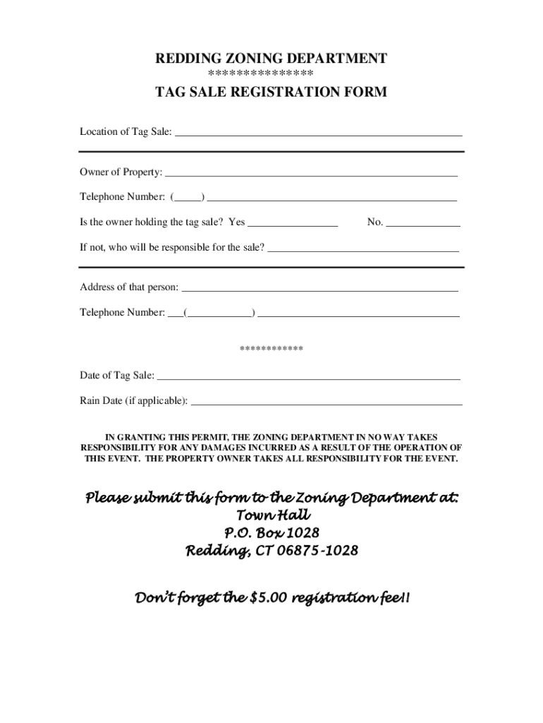 Fillable Online Zoning Department Town of Redding, Connecticut