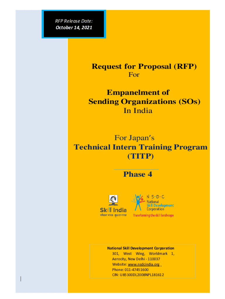 Fillable Online Request for Proposal (RFP) Empanelment of Sending